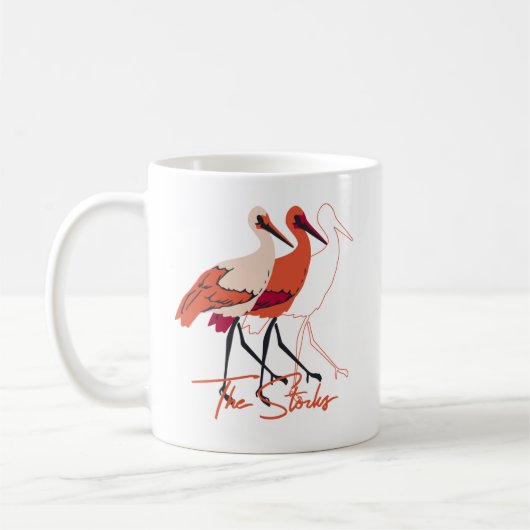 Rot und Weiß der Stork Birds Kaffeetasse (Links)