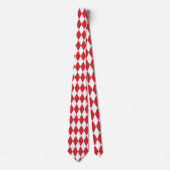 Rot und weiß Diamantformen Retro Neck Tie Krawatte (Vorderseite)