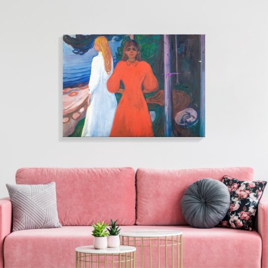 Rot und Weiß | Edvard Munch | Leinwanddruck (Insitu (Wohnzimmer))