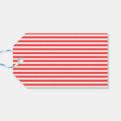 Rot und weiß, einfach, horizontal gestreift geschenkanhänger (Rückseite Horizontal)