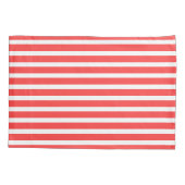 Rot und weiß, einfach, horizontal gestreift kissenbezug (Rückseite)