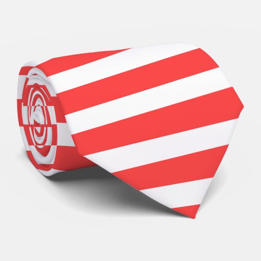 Rot und weiß, einfach, horizontal gestreift krawatte (Gerollt)