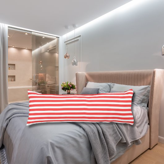 Rot und weiß, einfach, horizontal gestreift seitenschläferkissen