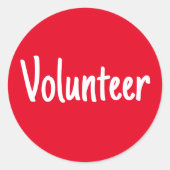 Rot und Weiß Einfache Freiwillige Runder Aufkleber (Vorderseite)