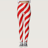 Rot und weiß Einfache Strickmuster Leggings (Vorderseite)