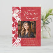 rot und weiß einladung (Stehend Vorderseite)