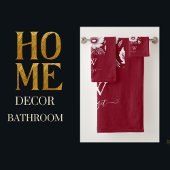 Rot und Weiß elegant Moderne Blumen Badhandtuch Set