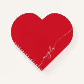 Rot und Weiß Elegantes zartes Signaturskript Notizblock (Vorderseite)