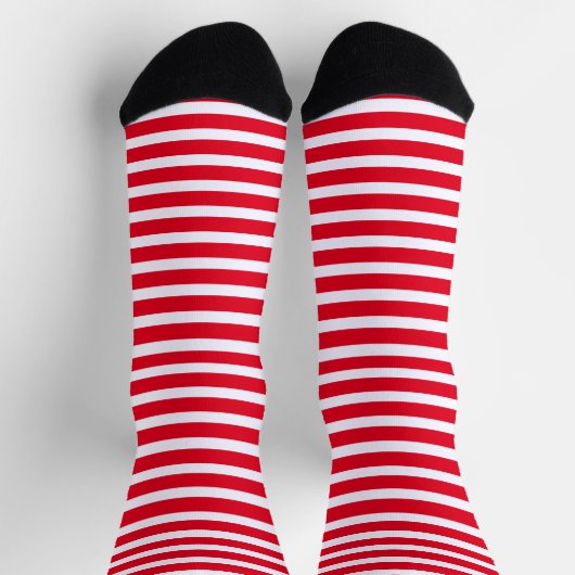 Rot und Weiß Erdbeere Rot Streifen Socken (Oben)