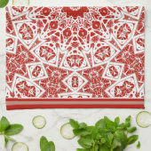 Rot und Weiß, ethnische Bandana Geschirrtuch (Gefaltet)