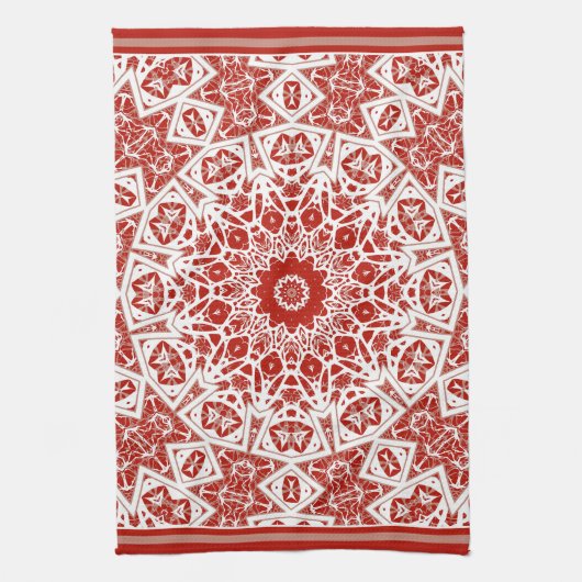 Rot und Weiß, ethnische Bandana Geschirrtuch (Vertikal)