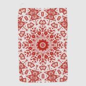 Rot und Weiß, ethnische Bandana Golfhandtuch (Vorderseite)