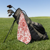 Rot und Weiß, ethnische Bandana Golfhandtuch (Gras)