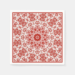 Rot und Weiß, ethnische Bandana Serviette