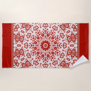 Rot und Weiß, ethnische Bandana Strandtuch