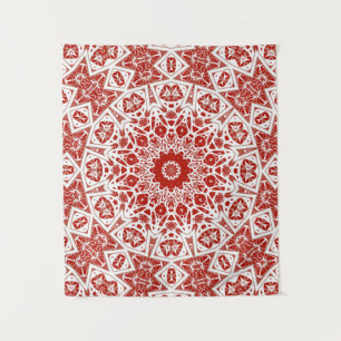 Rot und Weiß, ethnische Bandana Wandteppich