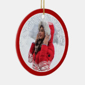 Rot und Weiß Filigree - zweiseitig Keramik Ornament (Rechts)