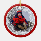 Rot und Weiß Filigree - zweiseitig Keramik Ornament (Hinten)