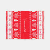 Rot und Weiß Fleecedecke (Vorderseite (Horizontal))