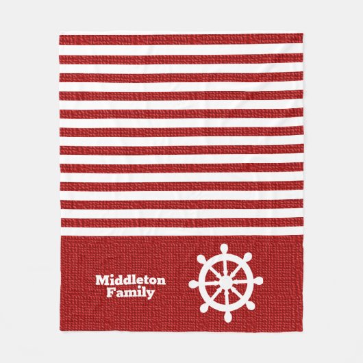 Rot und Weiß Fleecedecke (Vorderseite)