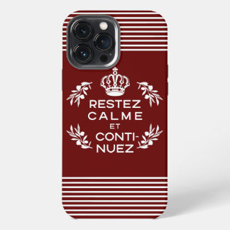 Rot und Weiß Französisch Ruhe bewahren und weiter iPhone 13 Pro Max Hülle