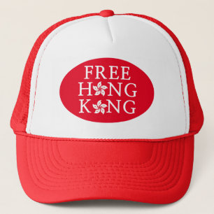 Rot und Weiß "Free Hong Kong" Truckerkappe