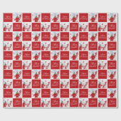 Rot und Weiß frohe Weihnachten Custom Foto Urlaub Geschenkpapier (Flach)