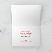 Rot und Weiß frohe Weihnachten Drei Foto Klassik (Innenseite)