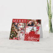 Rot und Weiß frohe Weihnachten Drei Foto Klassik (Vorderseite)