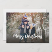 Rot und Weiß Frohe Weihnachten Foto (Vorderseite)