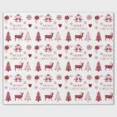 Rot und Weiß frohe Weihnachten Geschenkpapier (Flach)