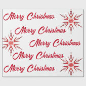 Rot und Weiß frohe Weihnachten Geschenkpapier (Flach)