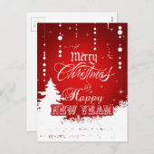 Rot und Weiß frohe Weihnachten & Glück Neues Jahr (Vorne/Hinten)