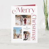 Rot und Weiß frohe Weihnachten Modernes Foto (Vorderseite)