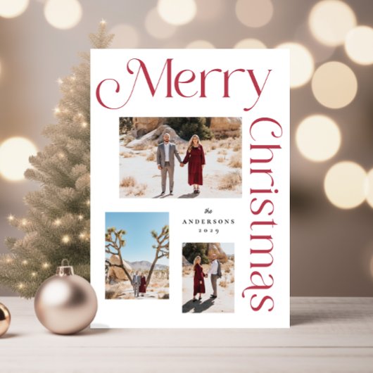 Rot und Weiß frohe Weihnachten Modernes Foto