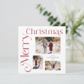 Rot und Weiß frohe Weihnachten Modernes Foto (Stehend Vorderseite)