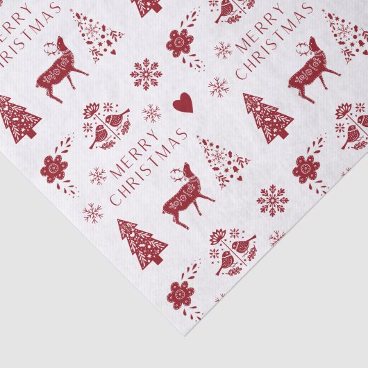 Rot und Weiß frohe Weihnachten Seidenpapier (Ausschnitt)