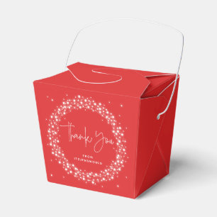Rot und Weiß funkelnde Lichter Vielen Dank Geschenkschachtel