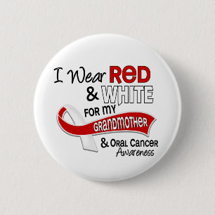 Rot und Weiß für meinen Mundkrebs der Button