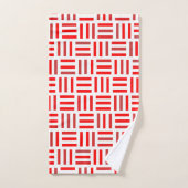 rot und weiß geometrisch badhandtuch set (Handtuch)