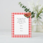 Rot und Weiß geprüft und Ant mit Wassermelon Einladung (Stehend Vorderseite)