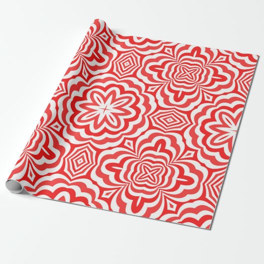 Rot und Weiß Geschenkpapier (Ungerollt)