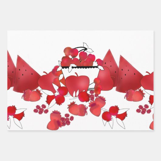 Rot und Weiß Geschenkpapier Set (Vorderseite)