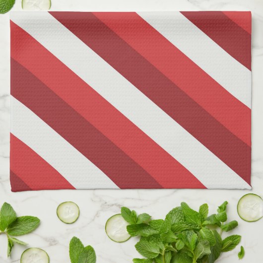Rot und Weiß Geschirrtuch (Gefaltet)