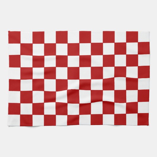 Rot und Weiß Geschirrtuch (Horizontal)