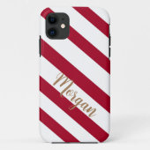 Rot und Weiß, gestreift Case-Mate iPhone Hülle (Rückseite)