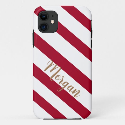 Rot und Weiß, gestreift Case-Mate iPhone Hülle (Rückseite)