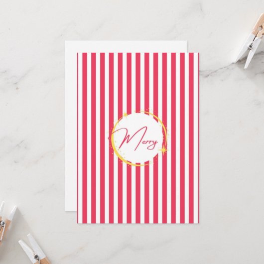 Rot und Weiß gestreift Merry Holiday (Vorderseite/Rückseite Beispiel)