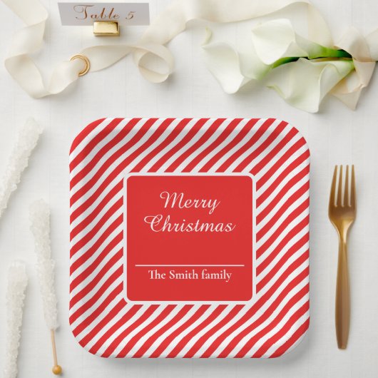 Rot und weiß gestreift pappteller (Hochzeit)