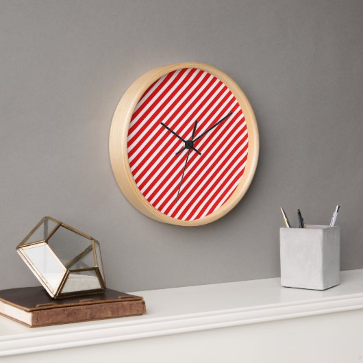 rot und weiß gestreift uhr (Büro)